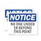 Signmission No One Under 18 Beyond This Point OSHA Notice Sign, Vinyl Decal, 7in W x 5in L, 2PK OS-2PACK-NS-D-57-L-14704 - alternate 1